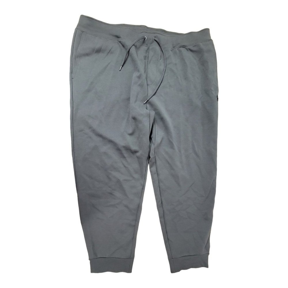 Polo Ralph Lauren Men's Sz 3XB Gray Big Tall Double Knit Jogger Sweat Pants Pony